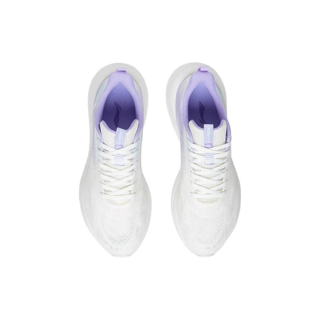 Li Ning Yun Que Non-Slip Shock Absorbing Durable Low-Top Running Shoes Women sneaker White Purple ARST026-2