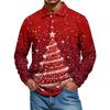 Men's Casual Style Solid Color Loose  Shirt Long-sleeved Top