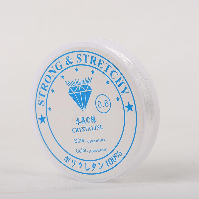 

5 рулонов для браслетов, эластичные бусины, хрустальная нить 0,5-1 мм, ювелирные аксессуары, прозрачные круглые бусины «сделай сам», 1 рулон, ожерелье, эластичная нить 0.6mm