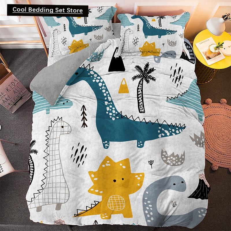 Cartoon Dinosaur Bedding Set Twin Queen King Animal Duvet Quilt Cover Pillowcase Jurassic World 2/3pcs Polyester Comforter Cover