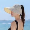 Femei Vară Dantelă Top Gol Șapcă Protecție Solară Bor Largă Anti-UV Pălărie Coadă de Cal Pentru Doamnă Călătorie în Aer Liber Plajă Vizieră Pălărie Pescar