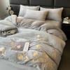 French light luxury milk fleece four-piece set, winter new fleece thickened high gram weight double-sided fleece bed sheet quilt cover kit