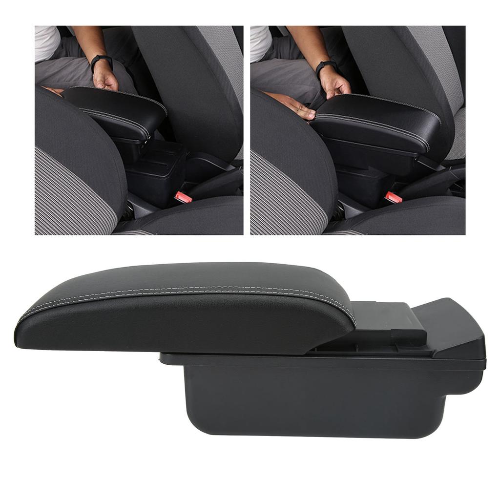 Car Armrest Box Center Console Organizer Armrest Box Console Storage Artificial Leather Quiet Closing for Captur Clio 4