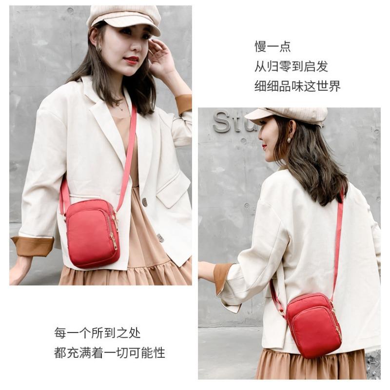 Casual Multi-layer Small Shoulder Bags for Women Lightweight Simple Ladies Crossbody Phe Bag Waterproof Nyl Female Purse