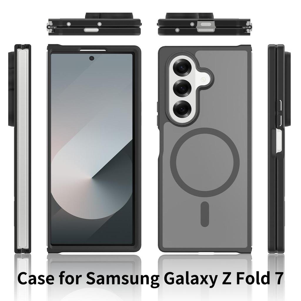Samsung Z Fold 7 5G Magnetic Anti-Drop Frosted Case, Semi-Transparent Skin-Feel Cover