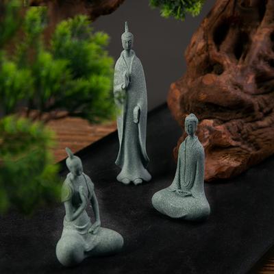 Mini buddhistické figurky mnichů Zahradní socha Buddhy Zen Figurky tibetského Buddhy Zahradní ozdoba Meditační dekorace do akvária