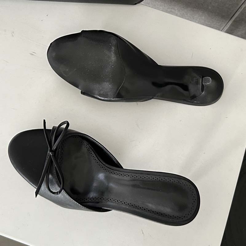 Fashion Eilyken 2025 New Arrivals Summer Pink Butterfly-knot Woman Slippers Elegance Stripper Thin Low Heels Ladies Mules Slides Shoes