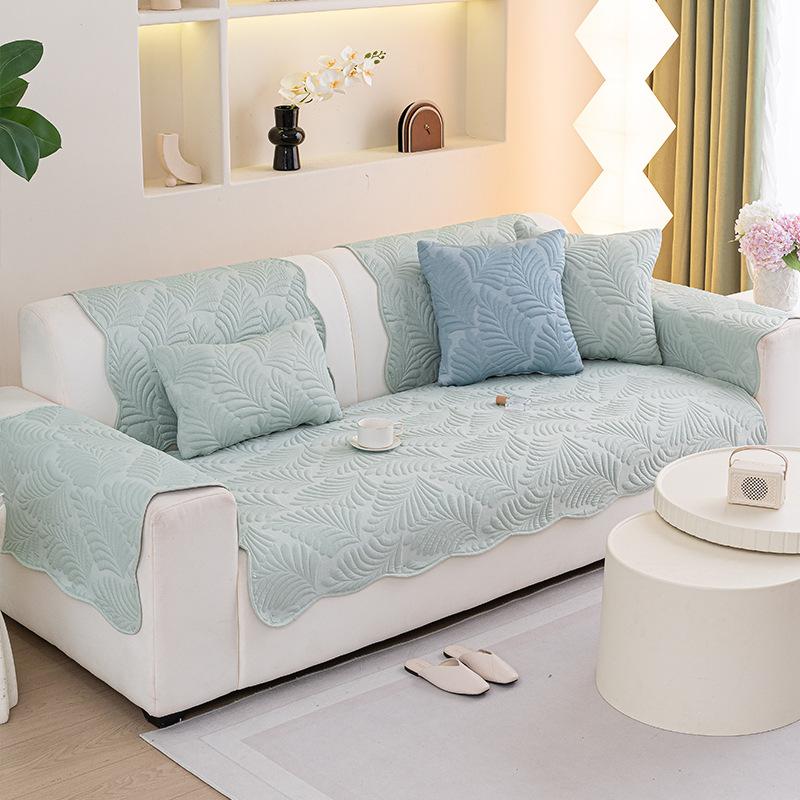 

Ice Silk Sofa Cushion Leather Light Luxury Summer Mat Seat Cushion Simple Modern Non-Slip Cover Cloth Leather Sofa Cover 70*70cm
