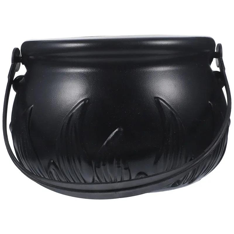 Cestino di caramelle di Halloween decorazione di Halloween pezzo decorativo Ciotola nera porta zucca foto fuori da un barattolo da strega