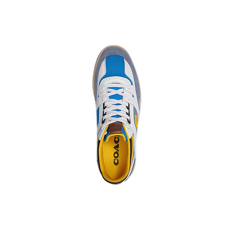 Coach Low Top Stylish Skateboarding Shoes Men's White Blue C3165_SF9