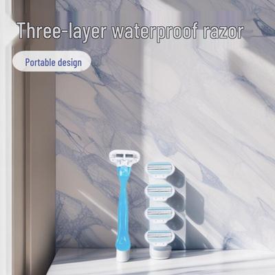 Triple-Layer Waterproof Razor: Essential Portable Hair Removal Tool with Stainless Steel Blades
