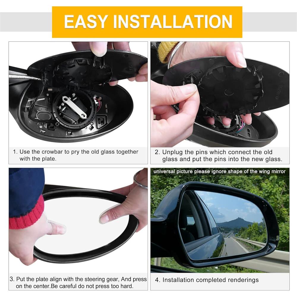 Right Side Rearview Mirror Glass Heated W/Backing Plate For Opel Corsa D S07
