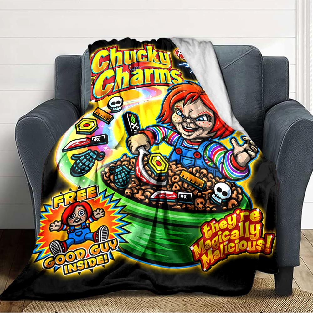 1pc Chucky3 Blanket, Gift, for Men and Women, Soft Blanket, Good for Sofa Bed Couch Travel, Lightweight Flannel Blanket
