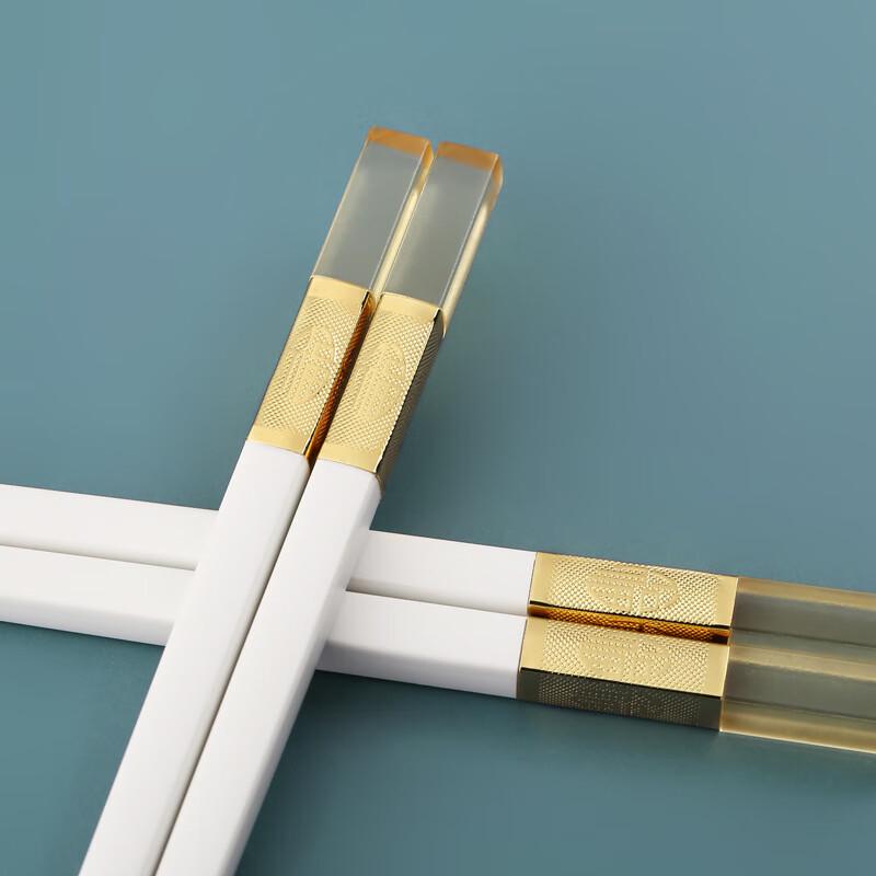 Beijingjie Amber Gold Fu Non-slip Alloy Chopsticks