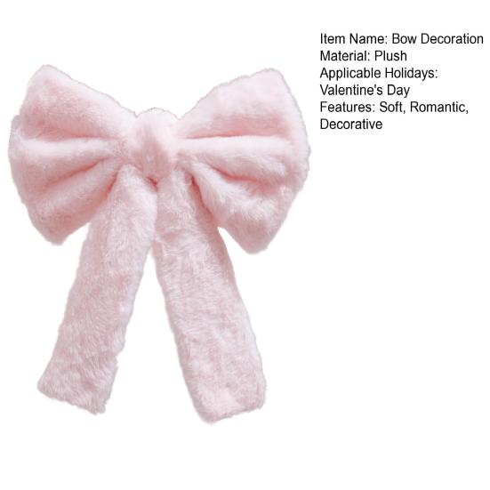 Large Pink Fluffy Bow Valentine's Day Decor for Gift Wrapping Christmas Tree Topper Cute Romantic Wall Door Decoration