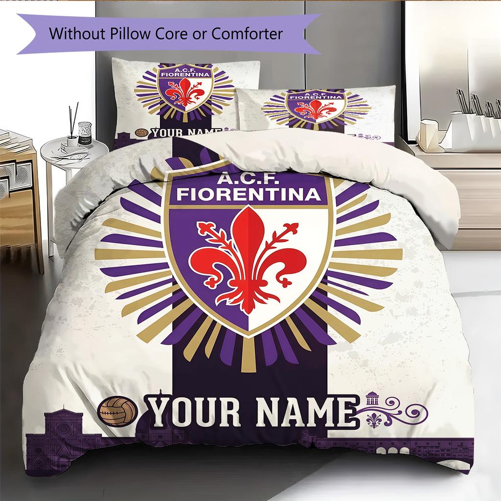 Custom Name ACF Fiorentina Pattern Bedding Quilt Set Home Decoration Gift (1 * Duvet Cover + 2 * Pillowcase Without Core)