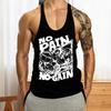 Herre Sommer Vest Ærmeløs Slim Fit Hip Hop Bogstavprint Blød Strækbar U-hals Svedabsorberende Afslappet Fitness Træning Herre Tank Top