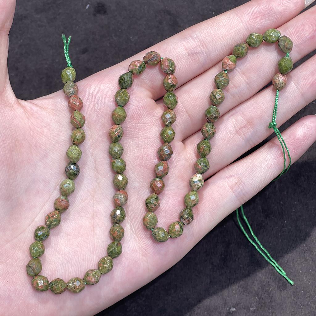 1 Strand Natural Stone Faceted Rondelle Beads 6.5×7.5mm, 38cm Loose Gemstone Beads For DIY Bracelet Necklace Jewelry Making