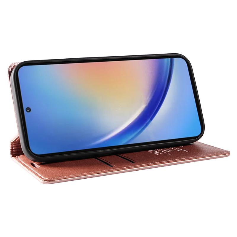 YIKATU YK-006 Für Samsung Galaxy A35 5G Handyhülle Sturzsichere PU-Leder+TPU Brieftaschenabdeckung