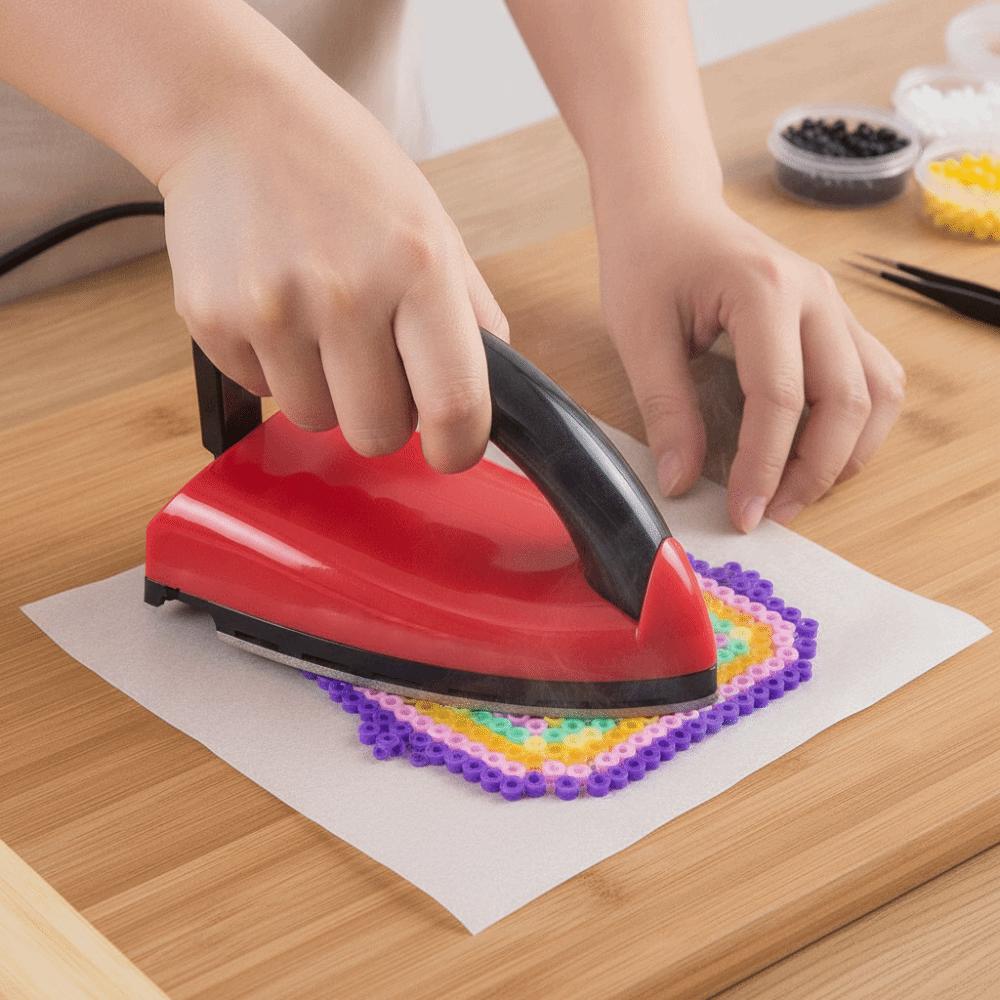 Smooth and Wear-resistant Mini Craft Iron Golden Bottom Plate Travel Flat Iron For Perler Beads
