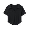 Summer Solid Color T Shirt Harajuku Casual Chic Short Sleeve Crop Top Women Clothing Elastic Ladies Top