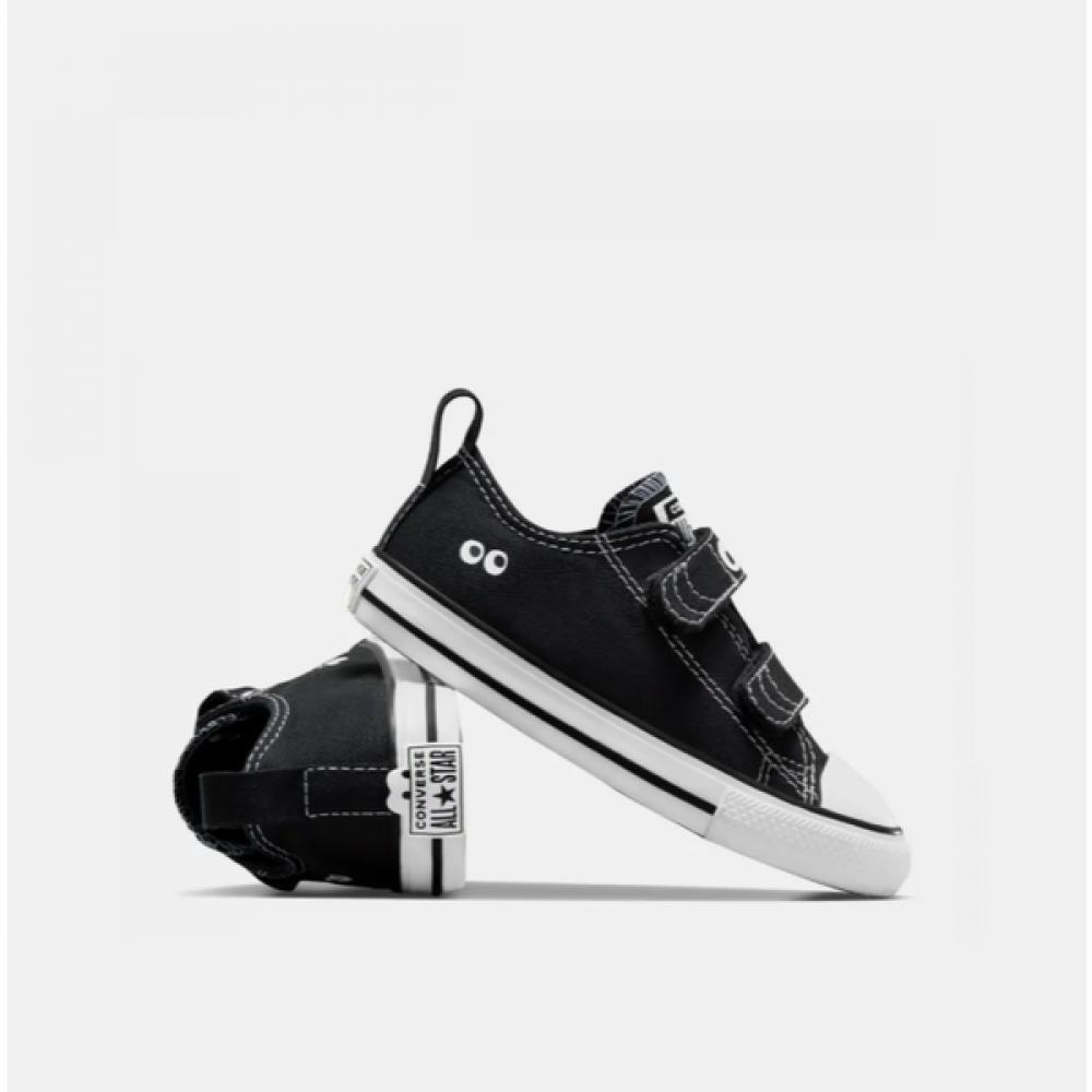 Converse Kids Lightweight Canvas All Star Eyes Infant Children Shoes Black