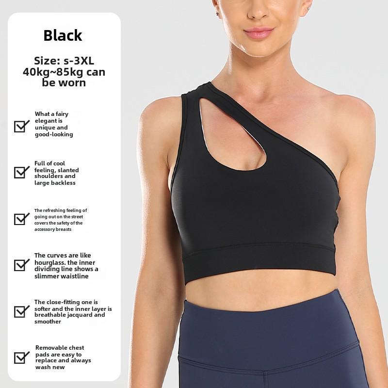 Large Women's Sports Bra with Detachable Cups for Yoga - Shockproof, Supportive, and Elegant Design