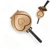 Love Shaped Breakfast Pan Non-Stick Flat Bottomed Double Side Frying Pan with Long Handle Multi-Purpose Flip Frying Pan Camping
