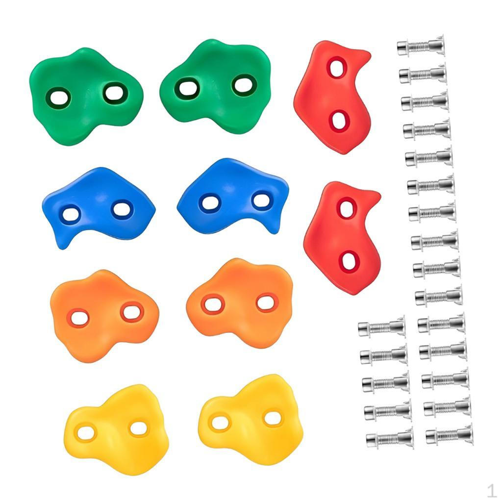 

10-Piece Rock Climbing Holds with Double Holes for Outdoor Wall