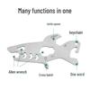 Multifunctional Stainless Steel Card Tool: Wrench, Bottle Opener, Screwdriver - Shark Design