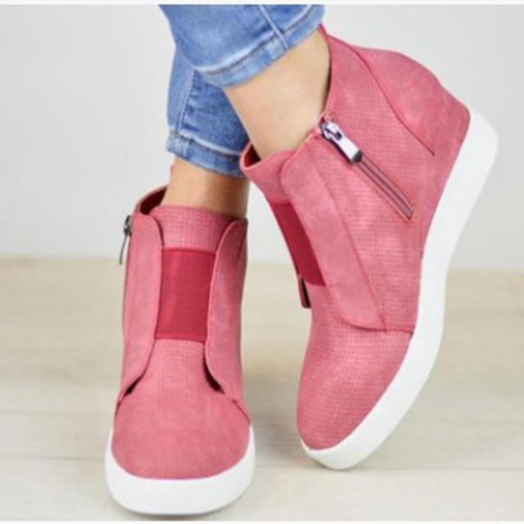 Bottes Chaudes À Vendre Pour Femmes Semelle Compensée Cachée Bottines Talons Hauts Baskets Fermeture Éclair Latérale Chaussures Courtes Pour Femmes Botas Mujer