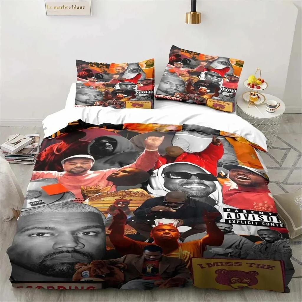 Comforter 3D Print Kanye West Rapper Art Cartoon Bedding Set Bedroom Soft Modern S Comefortable Quilt