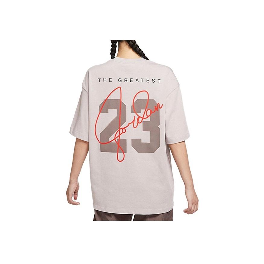 Jordan Essentials Logo Print Crew Neck Loose Short Sleeve Tee Women Tops Pink DM3245-286