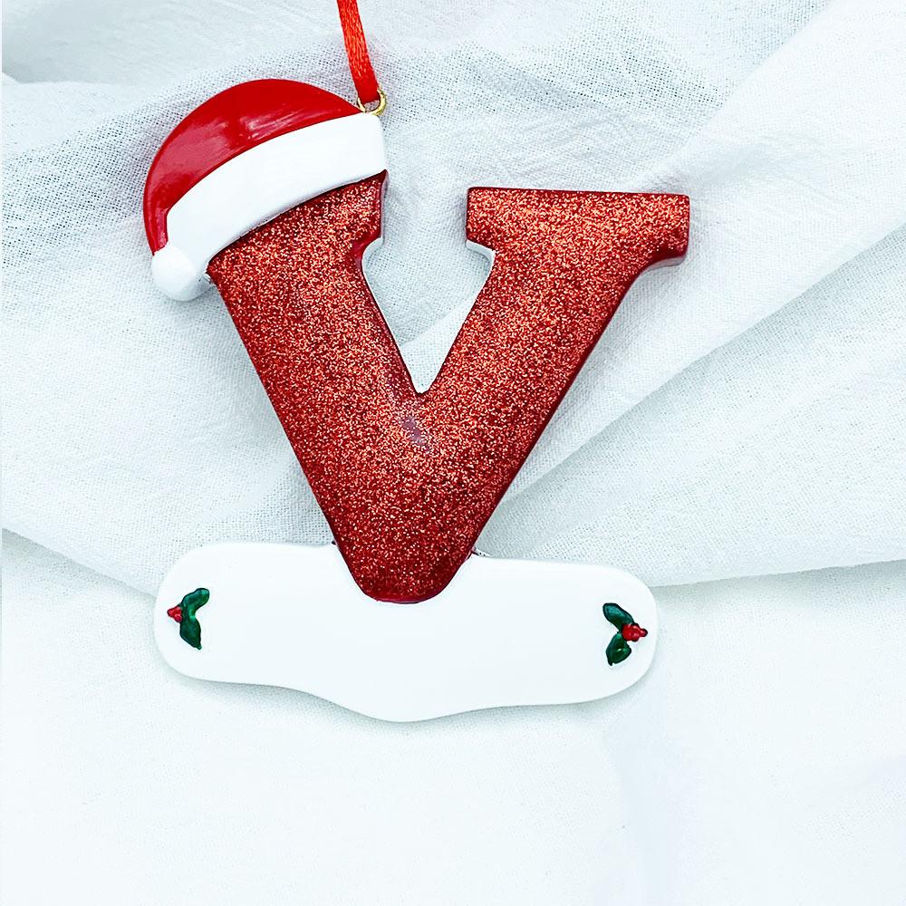 Beautifully Handpainted Crafted Resin Christmas Ornaments With 26 Alphabet Letters A To Z For Decor Stylish