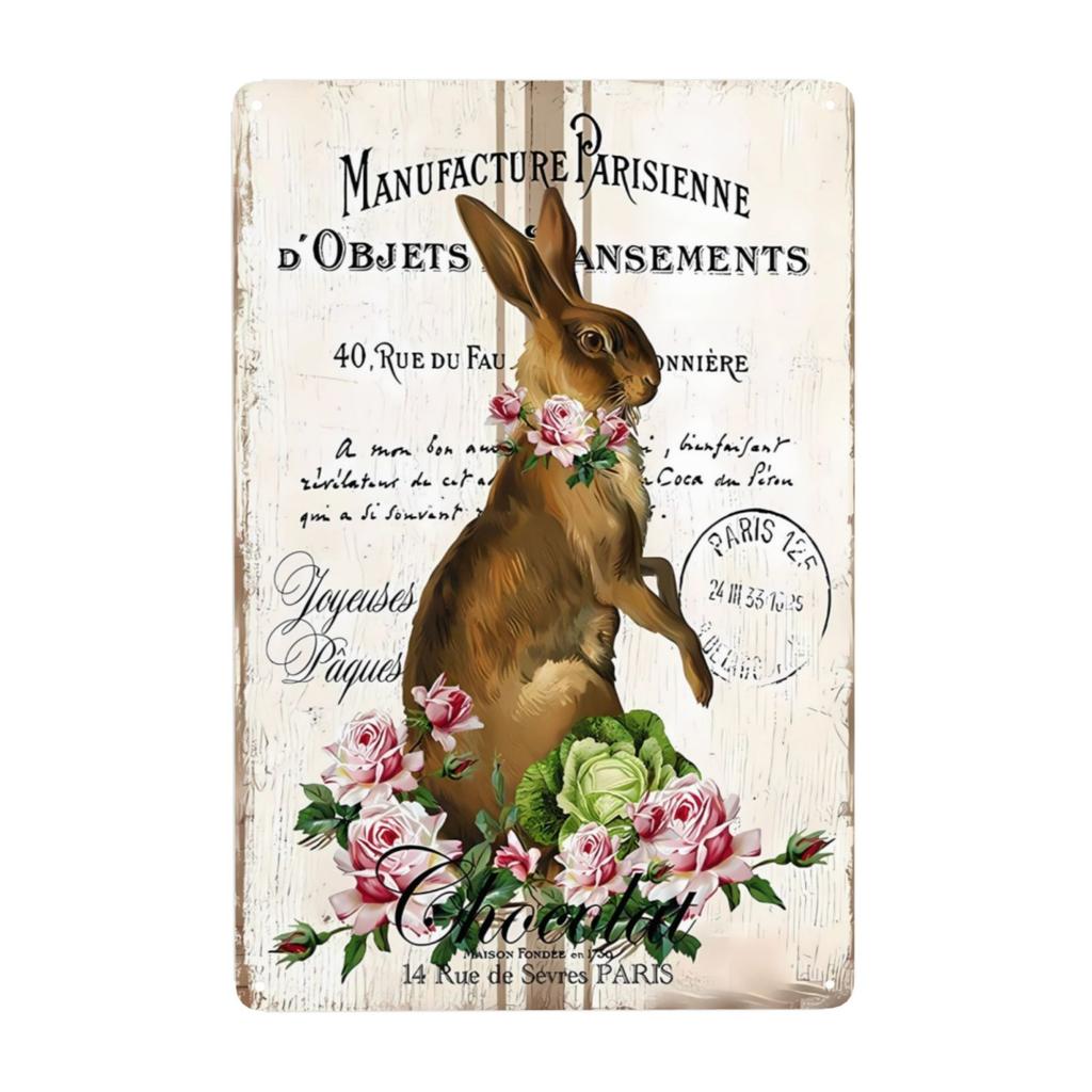 1pc Rabbit Metal Sign No Matter What The Rabbits Say Retro Signs Rustic Metal Funny Wall Decor for Home Club Pub 12x8 Inch