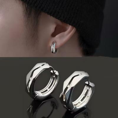 Pendientes de aro geométricos sencillos para hombres, regalos de joyería de tendencia hip hop