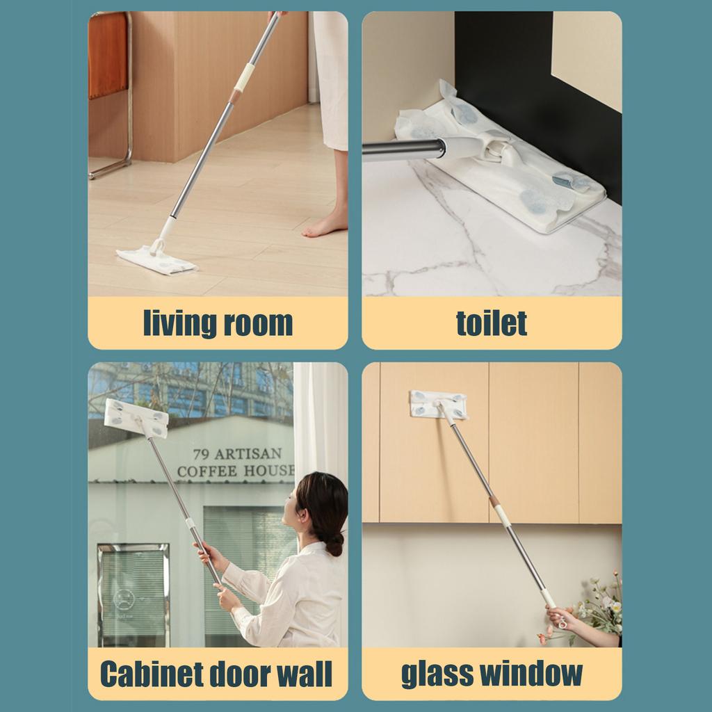 Electrostatic Dusting Mop, Disposable Multi-functional Wet And Dry Floor Mop,Includes Wet Wipes (100ml) Suitable  Hotels, And Offices.