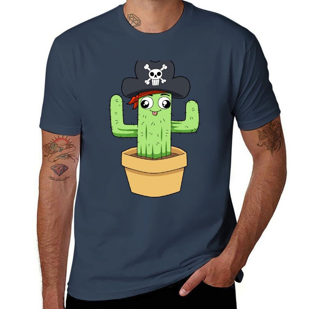 Captain Cactus T-Shirt Herren T-Shirts Baumwolle Herren T-Shirt Luxus Herren Grafik T-Shirt T-Shirt