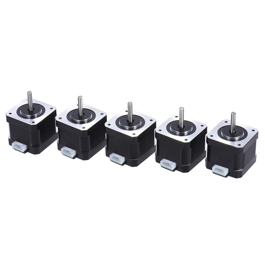 5pcs Nema 17 Stepper Stepping Motor Drive Control 2 Phase 1.8 Degree 0.9A 0.4N.M 42mm with Ld Cable 3D Printer/CNC Accessory Replacement