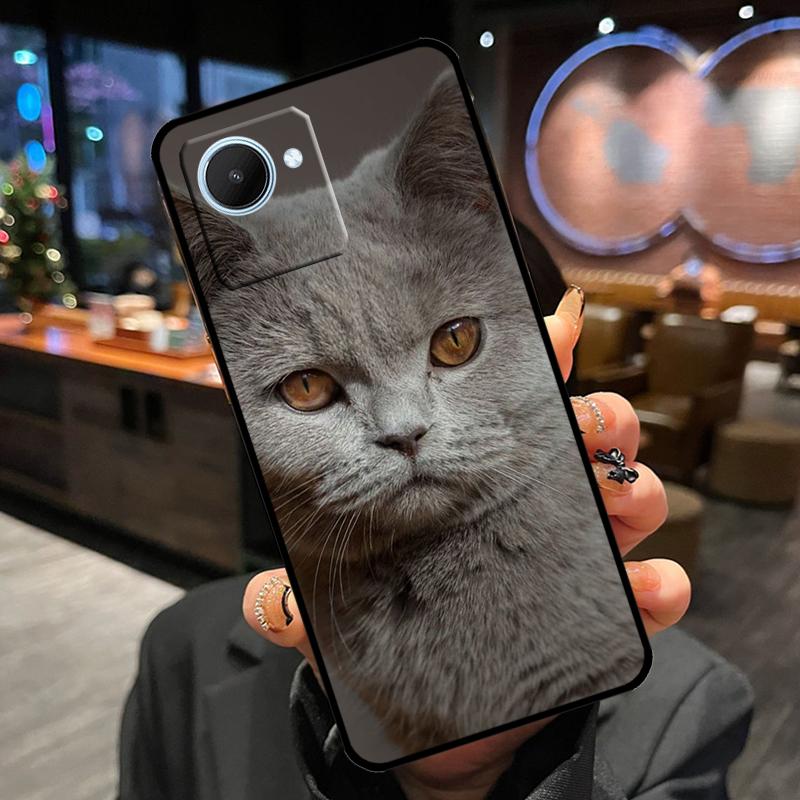 British Shorthair Cat Case For Realme 11 Pro Plus 15 14 13 12 GT7 Pro GT6 C55 C51 C53 C35 C33 C61 C65 C67 C71 C75