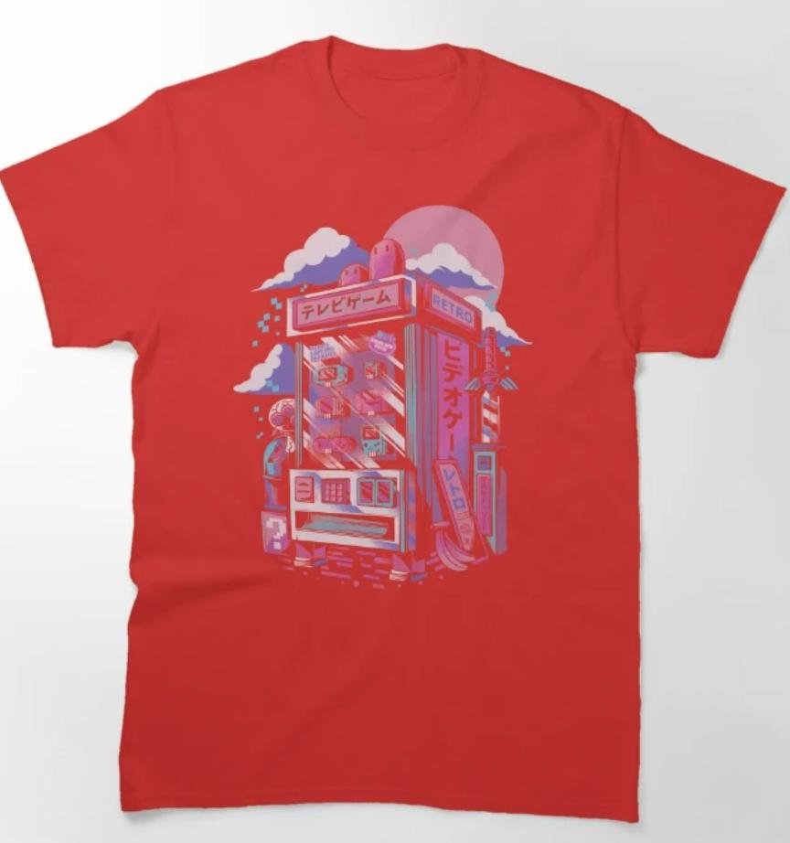 Retro-Spielautomat Klassisches T-Shirt Herrenbekleidung Amerikanischer Vintage High Street Sommer-Essential explosive09149