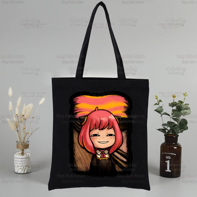 Spy X Family Anime Canvas Tote Bag - Harajuku Style Shoulder Bag for Students & Shopping