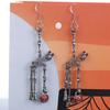 Gothic Festive Dancing Skeletons Dangle Earring Halloween Horror Skull Personality Hip for Pop Earring for Women Girl Gi
