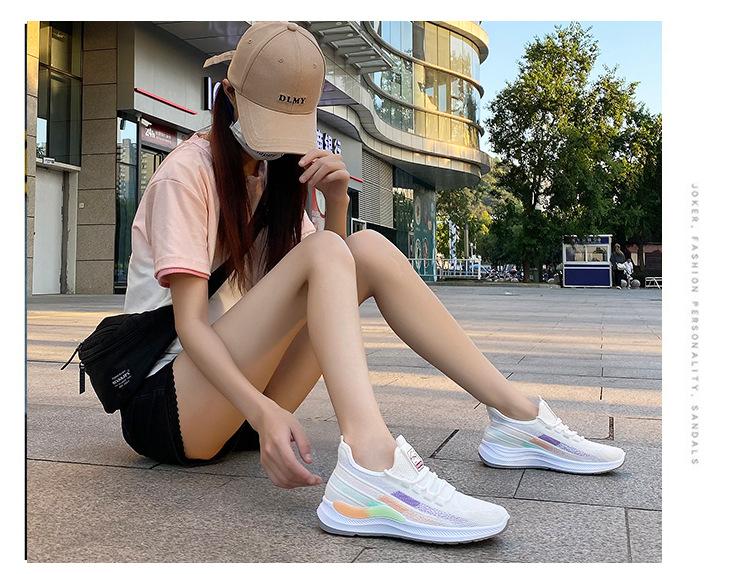 New women's casual shoes, women's shoes, sports shoes, mesh shoes, fly woven shoes, breathable shoes, cloth shoes
