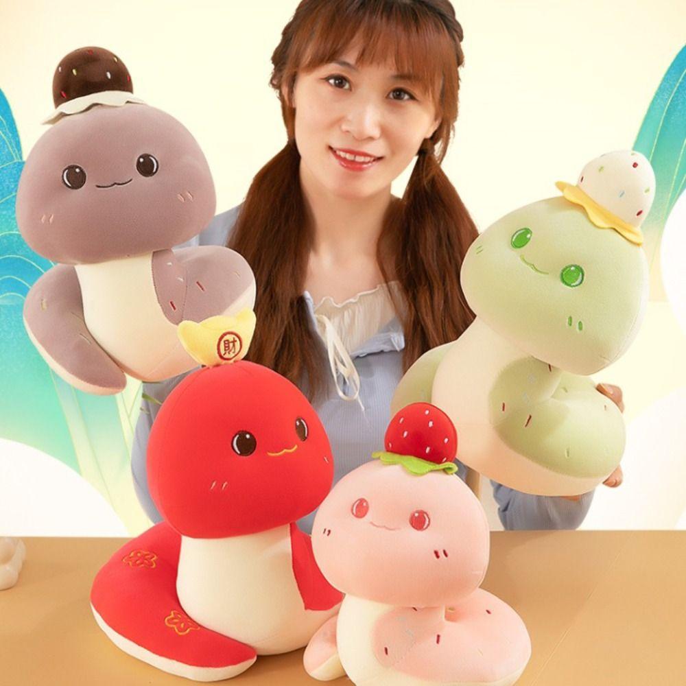 Good Luck Snake Year Plush Toy Big Eyes Lucky Snake Doll Plushies  Birthday Gifts