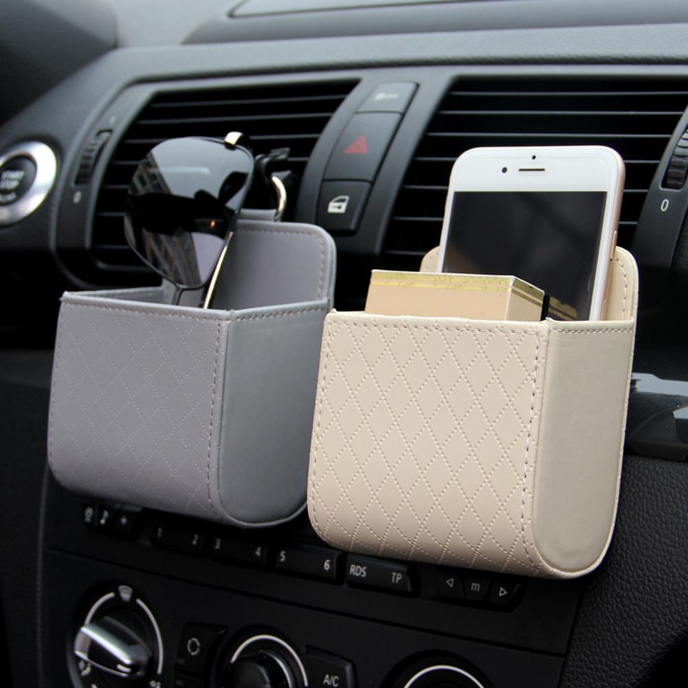 Car Storage Bag Air Vent Car Styling Dashboard Leather
