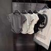 Waist Shirt Short-sleeved Women's Summer New Solid Color Primer Pullover Slim-fitting Short Top Women