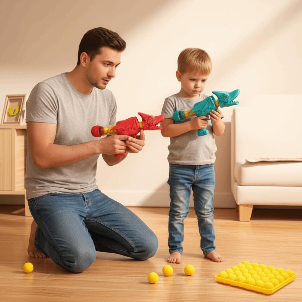 Competition Feature Dinosaur Launch Ejector Pneumatic Soft Ball Family Competition
