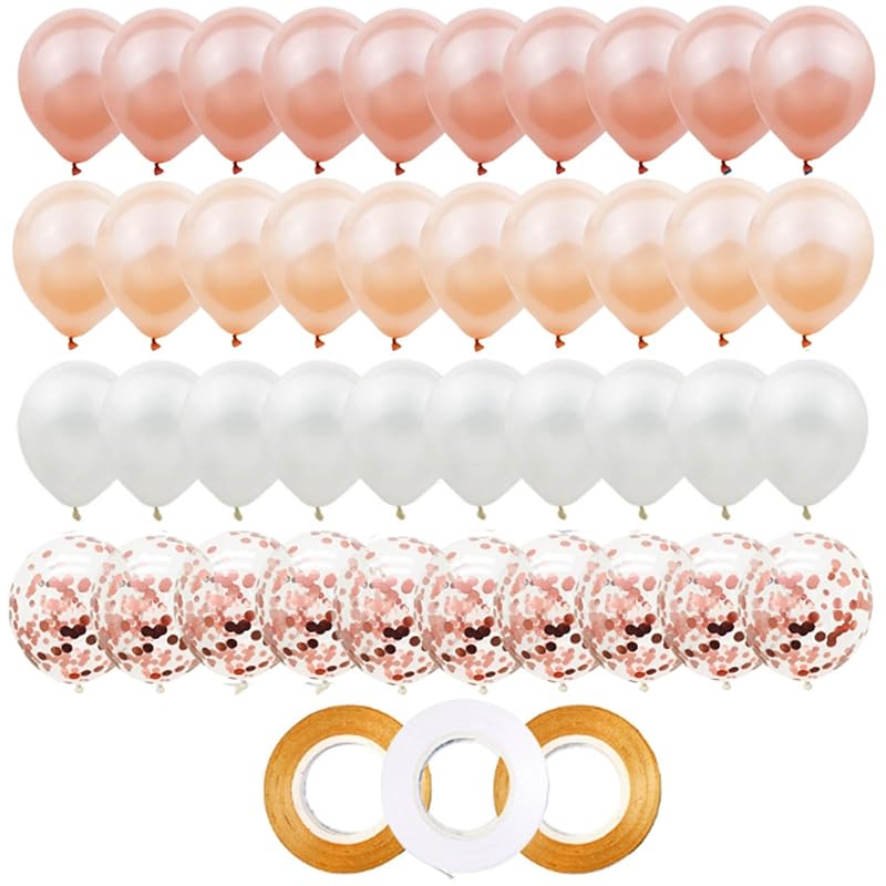 

LIKENNY 40 повітряних куль + 3 стрічки (6) Набір прикрас на День народження з повітряними кулями з конфетті для Щасливих Днів народження, Річниць, Весіль, Вечірок, Культурних