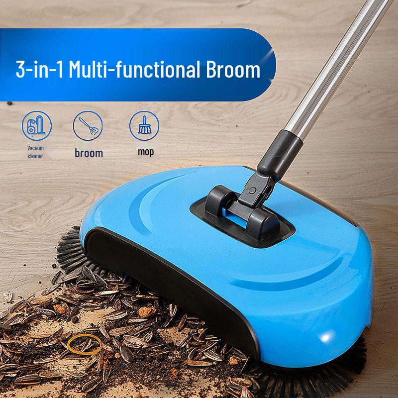 Push Sweeper: Lazy Mop & Vacuum Broom in Red, Blue, Purple
